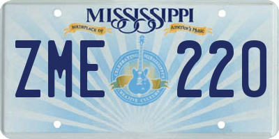 MS license plate ZME220