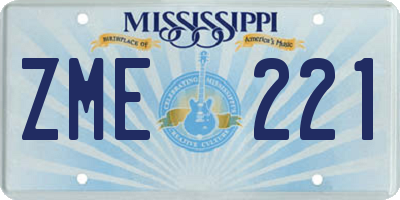 MS license plate ZME221