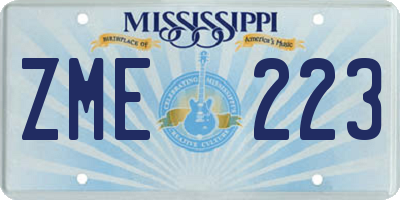 MS license plate ZME223
