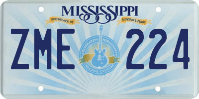 MS license plate ZME224