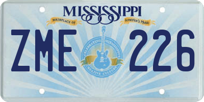 MS license plate ZME226