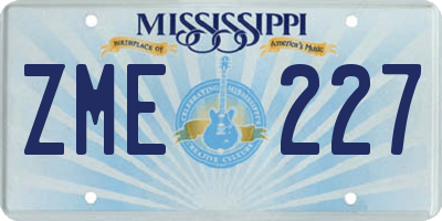 MS license plate ZME227