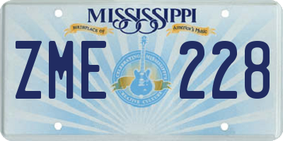 MS license plate ZME228