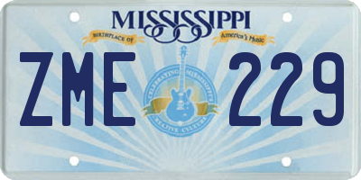 MS license plate ZME229