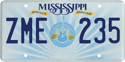 MS license plate ZME235