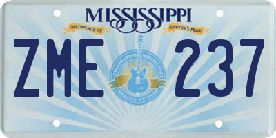 MS license plate ZME237