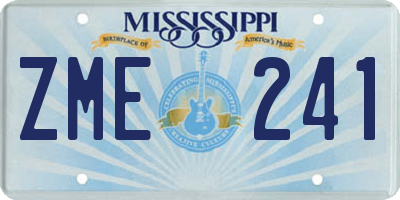 MS license plate ZME241