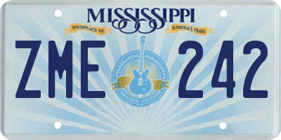 MS license plate ZME242
