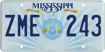 MS license plate ZME243