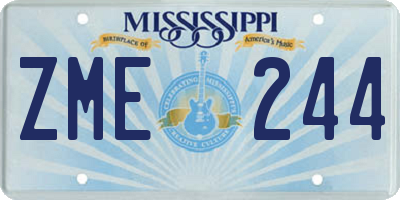 MS license plate ZME244