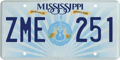 MS license plate ZME251