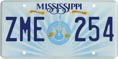 MS license plate ZME254