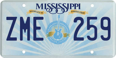 MS license plate ZME259