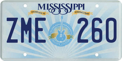 MS license plate ZME260