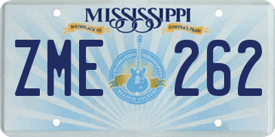 MS license plate ZME262