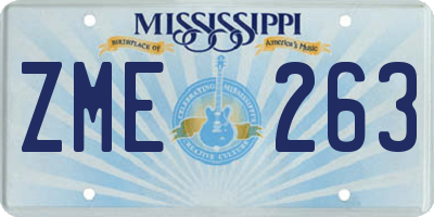 MS license plate ZME263
