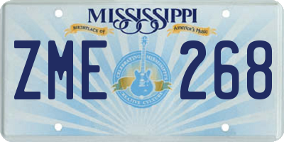 MS license plate ZME268