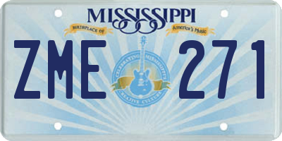 MS license plate ZME271