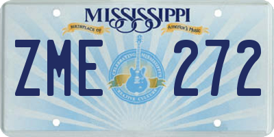 MS license plate ZME272