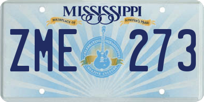 MS license plate ZME273