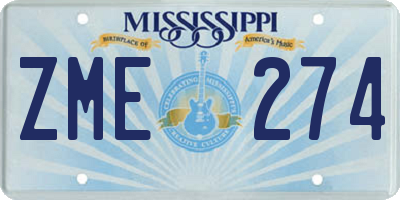 MS license plate ZME274