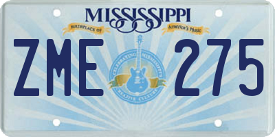 MS license plate ZME275