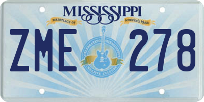 MS license plate ZME278