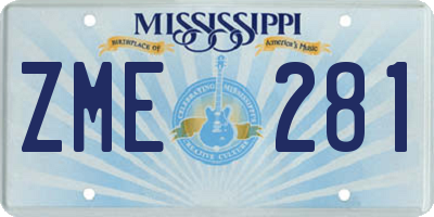 MS license plate ZME281