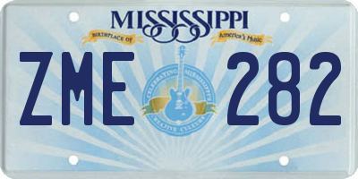 MS license plate ZME282