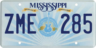 MS license plate ZME285