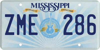 MS license plate ZME286