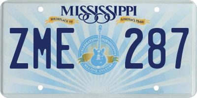 MS license plate ZME287