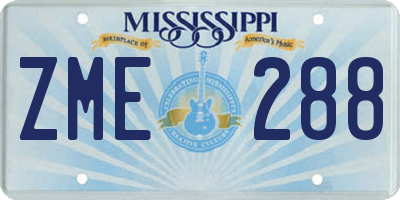 MS license plate ZME288