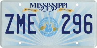 MS license plate ZME296