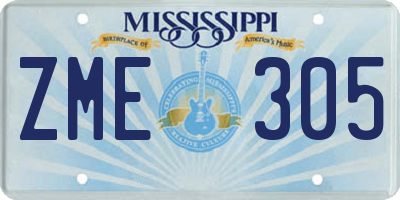 MS license plate ZME305