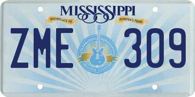 MS license plate ZME309
