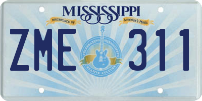 MS license plate ZME311