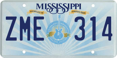 MS license plate ZME314