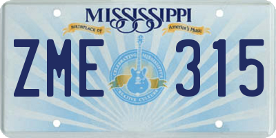 MS license plate ZME315