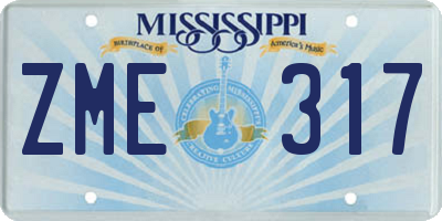 MS license plate ZME317