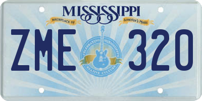MS license plate ZME320