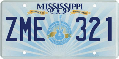 MS license plate ZME321