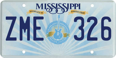 MS license plate ZME326