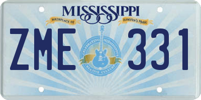 MS license plate ZME331