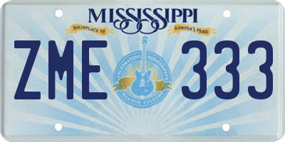 MS license plate ZME333