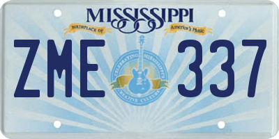 MS license plate ZME337