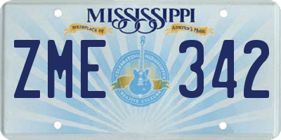 MS license plate ZME342