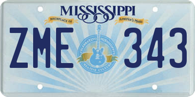 MS license plate ZME343