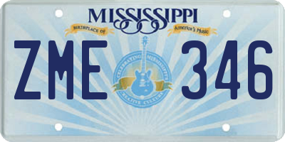 MS license plate ZME346