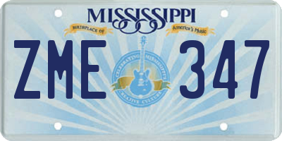 MS license plate ZME347